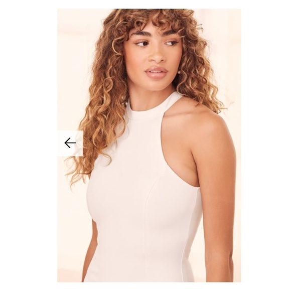 LULUS White Halter Neck Bodycon Mini Cocktail Dress XS NWT Bridal - Picture 4 of 5